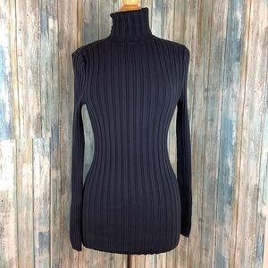 Sundance women’s navy ribbed turtleneck XS organic cotton/nylon super stretchy